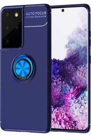 Samsung Uyumlu Galaxy S21 Ultra Kılıf Zore Ravel Silikon Kapak Mavi