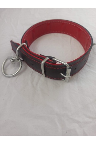 Kozaklı Deri Çivili Dikenli Süslü Köpek Tasması Kırmızı 65 x 4 CM