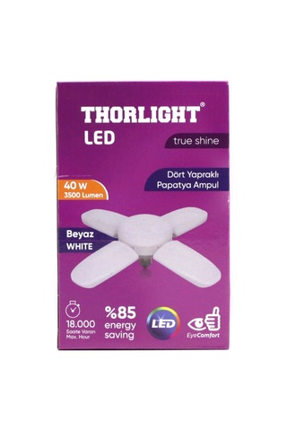 1+4 Kollu - Yapraklı Pervane Modeli Papatya Beyaz Led Lamba Ampul 40w - E27 P-6040b 5047 Belirtilmemiş