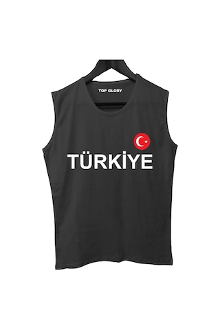 Top Glory Türkiye Baskılı Kolsuz Sporcu T-shirt Tank Top Sporcu Fitness Atlet