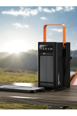 7go Gpw-05 80.000mah Solar Powerbank 4xusb-a, Qualcomm 3.0 Hızlı Şarj, Dahili Lightning & Usb-c Ka Siyah
