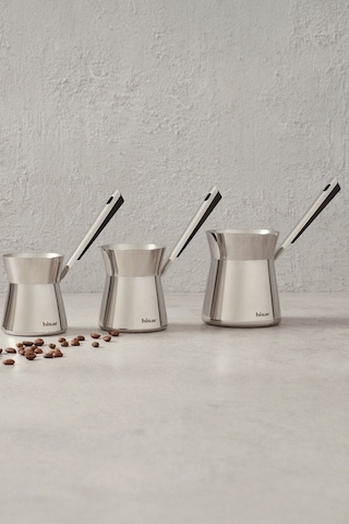 Hisar Galata Cezve Seti Takımı - 3 Lü Cezve Seti Paslanmaz Çelik