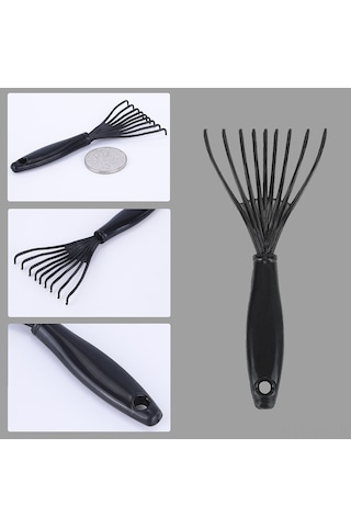 Vkemall Plastik Saç Fırçası Temizleyici - Taşınabilir Saç Teli Temizleme Aleti - Siyah