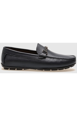 Cabani Hakiki Deri Lacivert Tokalı Erkek Loafer - 39 Lacivert