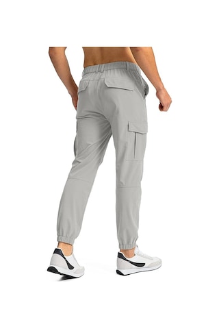 Erkek Doğa Yürüyüşü Golf Ultra Hafif Çok Amaçlı Cepli Kargo Pantolon 001 Açık Gri