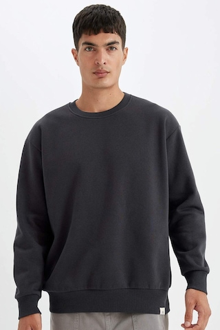 DeFacto Oversize Geniş Kalıp Bisiklet Yaka Kalın Basic Düz Sweatshirt T5139AZ24AUAR191