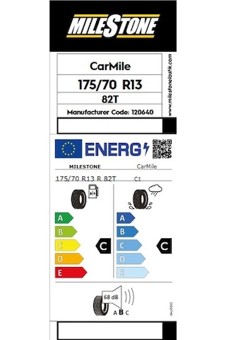 Milestone 175/70 R13 82T Carmile Yaz Lastiği 2023 Üretim