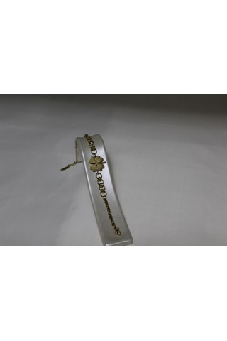 Dört Yapraklı Yonca Zincirli Çelik Bileklik Zarif Ve Anlamlı Tasarım Gold Renk Kadın Bileklik Künye Gold