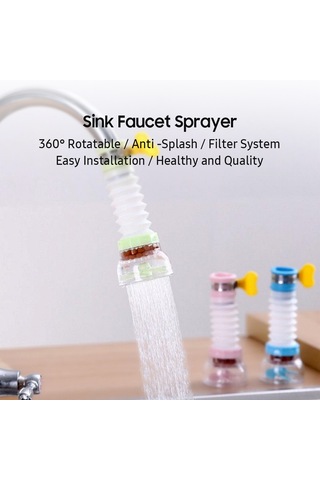 Tenfowee 360 Döner Mutfak Musluk Filtreli Su Tasarruflu Duş Başlığı - Pp Malzeme Mavi