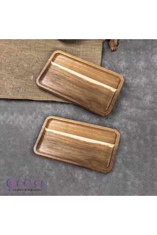 Naturalove Akasya Sunum Tabağı - 2'li / Dikdörtgen