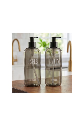 Homea Hands Dishes Sabunluk Füme Renk Şık Ve Modern Mutfak & Banyo Sabunluk, Sıvı Sabunluk