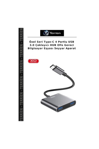 Özel Seri Type-c 4 Portlu Usb 3.0 Çoklayıcı Hub Ofis Gereci Bilgisayar Eşyası Seyyar Aparat