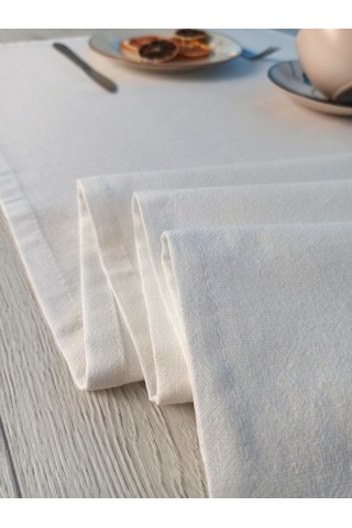 Wellstil Premium Keten Runner 40 x 150 Beyaz