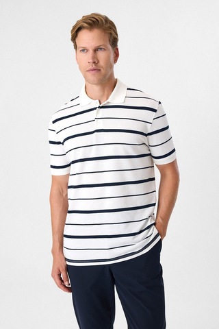 Back And Bond Regular Fit Düğmeli Polo Yaka Tişört Beyaz