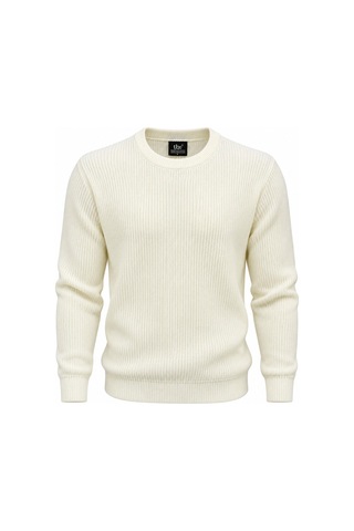 Classics Men Turbulance Erkek Sıfır Yaka Triko Kazak 7836 Beyaz
