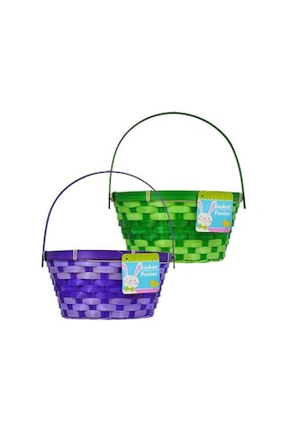 Paskalya İçin 4 Paket Yuvarlak Dokuma Bambu Sepetler Bambu