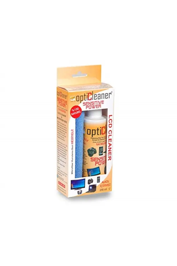 Opticleaner Lcd Ekran Ve Notebook Temizleme Seti 250ml Solüsyon + Temizleme Bezi
