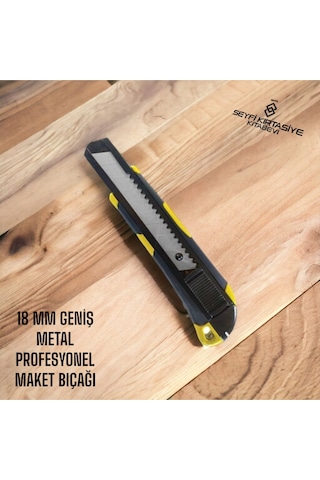 18 Mm Profesyonel Maket Bıçağı Geniş Uç Komple Metal Kod:234