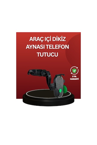 Ayarlanabilir Kıskaçlı Dikiz Aynası Telefon Tutucu Tüm Telefonlarla Uyumlu Standart