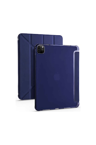 Apple Uyumlu iPad Pro 12.9 2021 Kılıf (5.Nesil) Kalem Bölmeli Smart With
