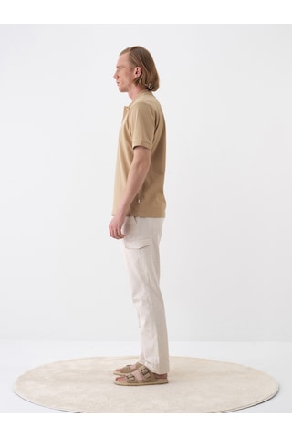 Xint Camel Pamuk Dokulu Regular Fit Tişört 502267