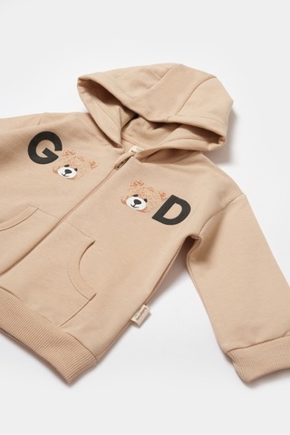 BabyCosy Organik Kapüşonlu Ceket & Pantolon Takımı Csy8007 001