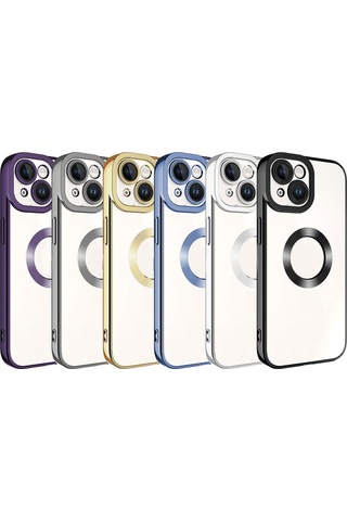 Apple İphone 15 Uyumlu Logo Gösteren Kamera Korumalı Renkli Tasarım Kılıf