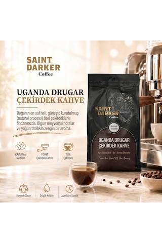 Saint Darker Uganda Drugar Single Origin Çekirdek Kahve 1000 Gr