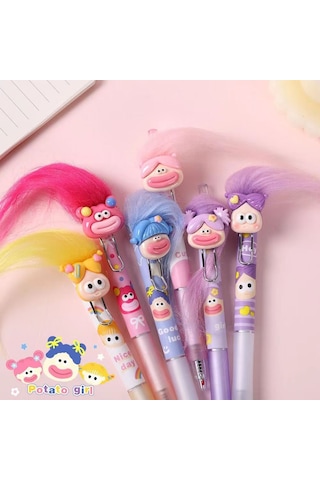 Karikatürlü Jel Tükenmez Kalem 6 Adet