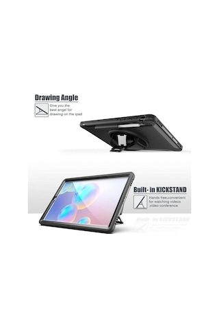 Samsung Uyumlu Tab S6 T860 T865 Kılıf Zırhlı Darbe Etkili Silikon Stand