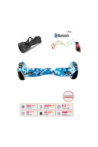 Citymate Hoverboard 6.5 inch Elektrikli Kaykay Scooter Full Ledli Bluetooth Hoparlörlü Çanta Hediye D01