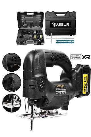 Assur ASR859 21V Çift Akü Dekupaj Testere Siyah