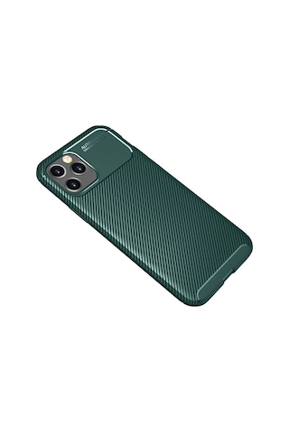 Northcity Apple İphone 11 Pro Max Uyumlu Kılıf Auto Focus Karbon Kapak - Yeşil