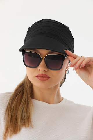 Safari Bağlamalı Siyah Siperli Bandana Vizör Siyah