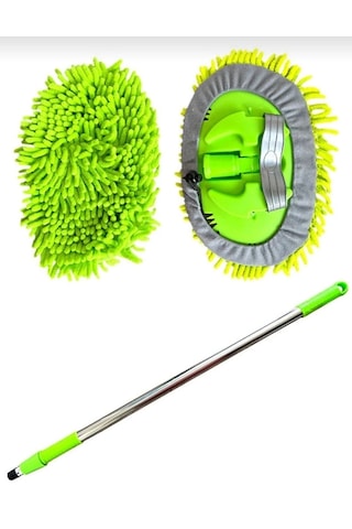 Çok Fonksiyonlu 2 In 1 Mikrofiber Araç Yıkama Fırçası Teleskopik Uzun Saplı Mop