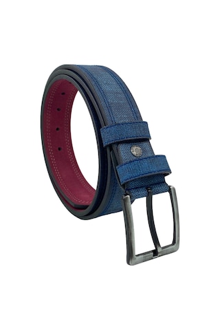 Süzer Deri 4 Cm. Spor Suni Deri Dikişli Model Kemer Lacivert Lacivert
