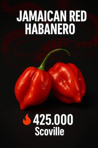 Jamaican Red Habanero 425.000 Scoville Gerçek Taze Acı Biber