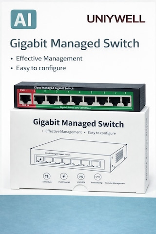 Unıywellgs108 Yönetilebilir Poe'siz Switch