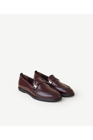 Yargıcı Tokalı Deri Loafer 26kkay4069x 016 Bordo