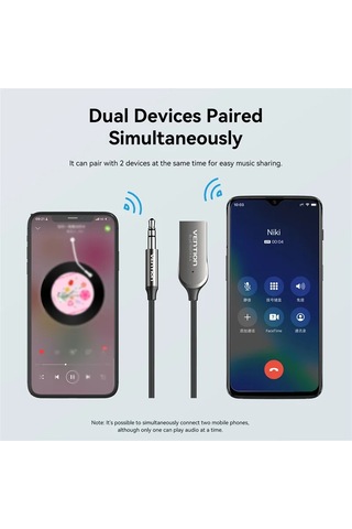 Vention Bluetooth 5.4 Süper Hızlı Aux 3.5 Mm Araç Kiti Son Nesil