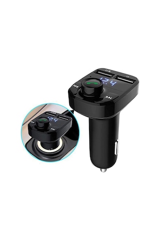 Uyumlu Bluetooth Fm Transmitter Cihazı Araç Çakmaklık Şarj Soketi