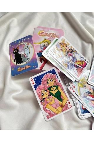 İskambil Kağıdı Anime Sailor Moon Poker Oyun Kartı 54 Adet İskambil Destesi