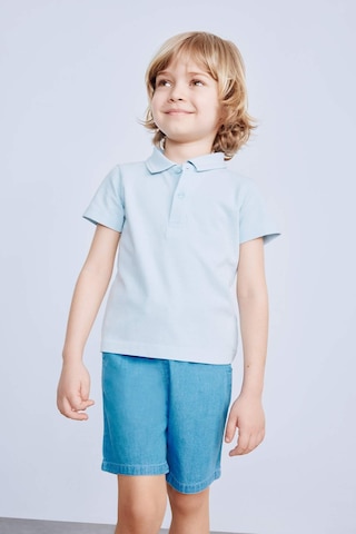 DeFacto Erkek Bebek Pike Kısa Kollu Polo Basic Düz Tişört B7007A525SMBE343 Mavi