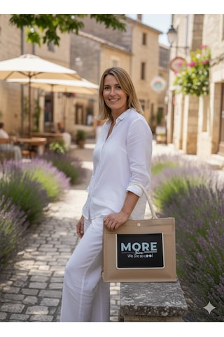 Moresun Jüt Keten Plaj Alışveriş Taşıma Çantası Bej - Siyah