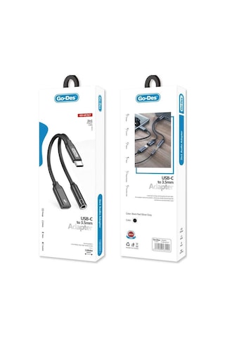Go Des GD-UC317 Type-C To 3.5 mm Aux Kulaklık ve Şarj Dönüştürücü Ses Adaptörü - ZORE-258862