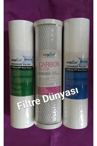Filtre Dünyası Su Arıtma Filtresi Takım 3Lü Set Arıtıcı Filtresi Markalı