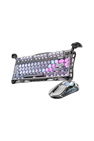 Gravastar Mercury K1 Pro+x Kablosuz Rgb Işıklı Mekanik Q Gaming Klavye Ve Optik Mouse Seti, Special Optik