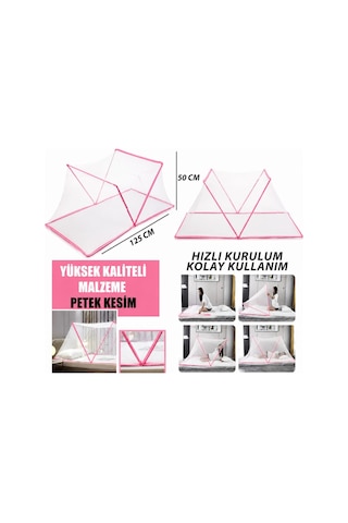 Krt-1128 Cm-451 Portatif Çocuk & Bebek Sinek Koruyucu Cibinlik Tül 50x125 Cm Nefes Alabilen Koruyu