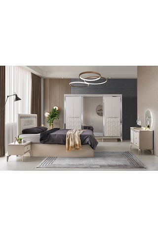 Dresden %100 Mdf Kumbeji Yatak Odası Traversli