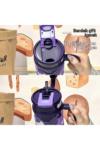 Buz Bardağı 316 Paslanmazçelik Büyük Kapasiteli Sıyalıtım Pipeti Mor